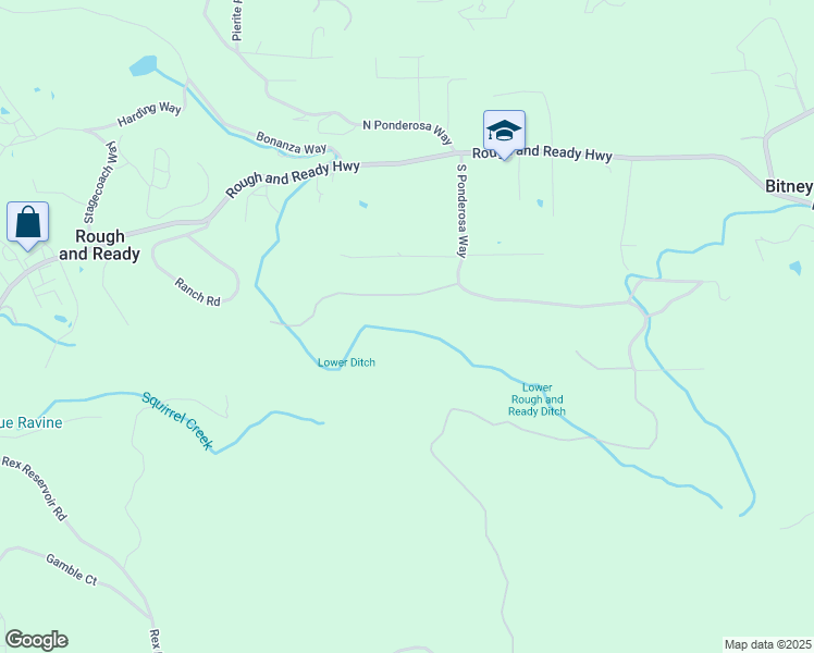 map of restaurants, bars, coffee shops, grocery stores, and more near 13607 Haas Court in Rough and Ready