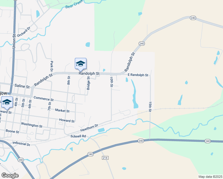map of restaurants, bars, coffee shops, grocery stores, and more near 800 10th Street in Glasgow