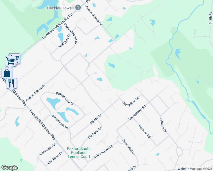 map of restaurants, bars, coffee shops, grocery stores, and more near 6394 Roth Ridge Drive in Loveland