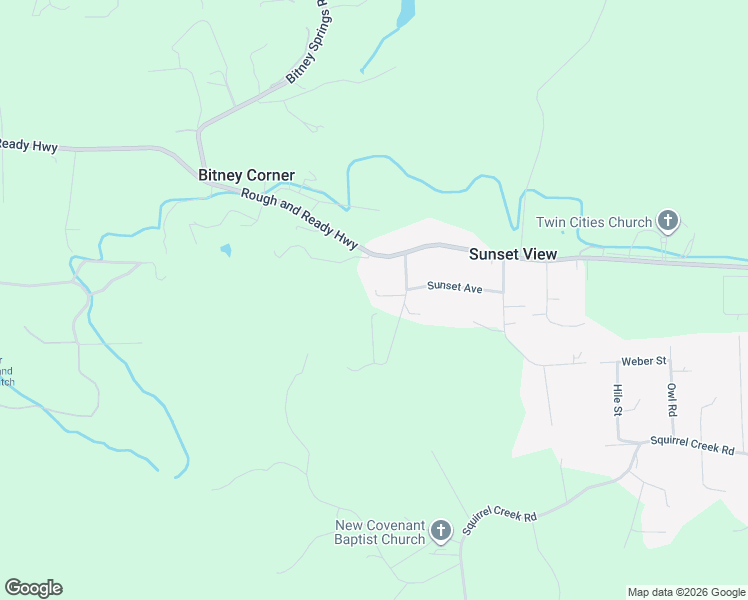 map of restaurants, bars, coffee shops, grocery stores, and more near 12381 Sunset Avenue in Grass Valley