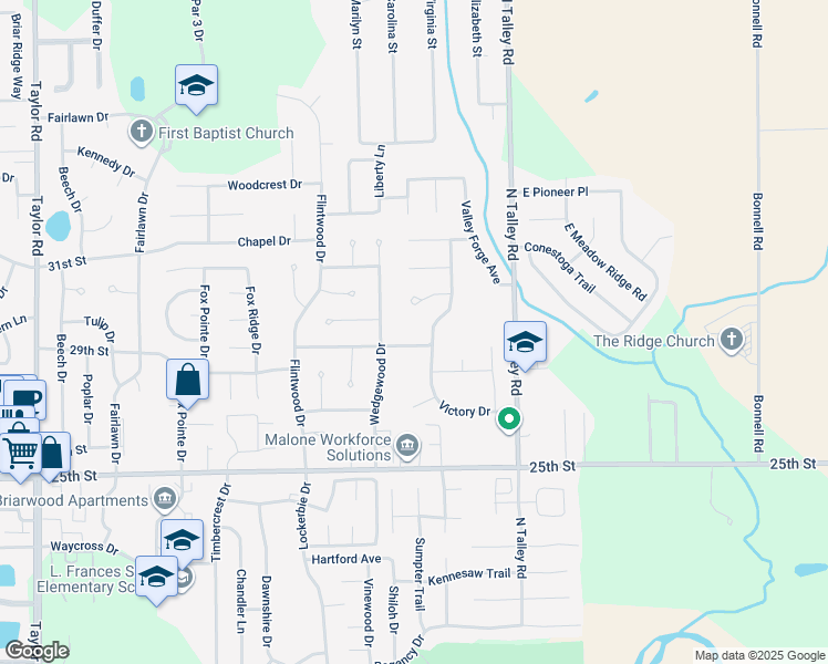 map of restaurants, bars, coffee shops, grocery stores, and more near 5400 Yellowwood Drive in Columbus