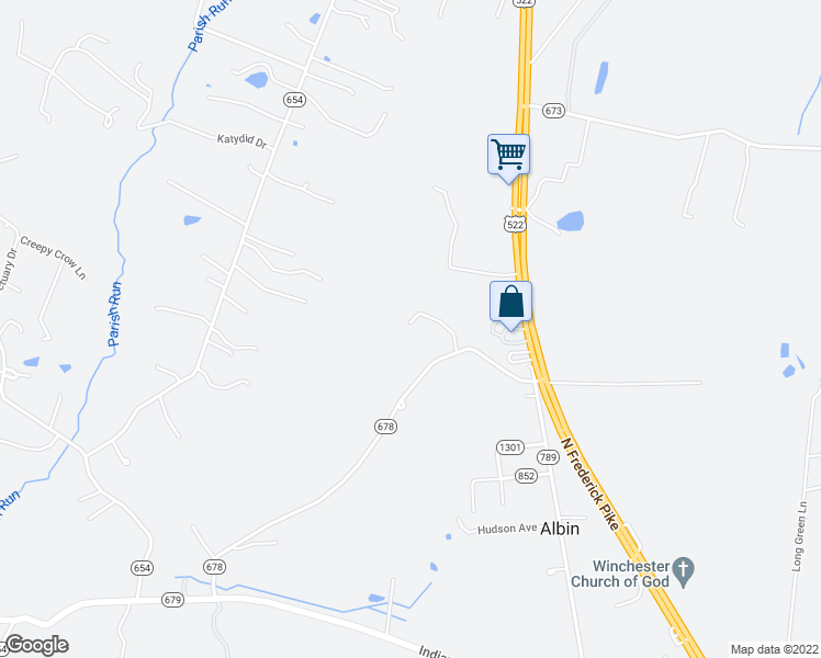 map of restaurants, bars, coffee shops, grocery stores, and more near 190 Burnt Church Road in Winchester