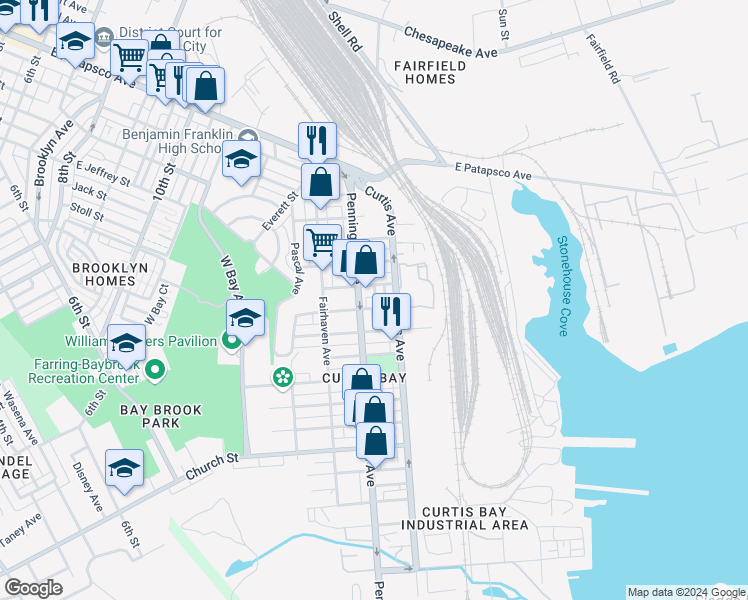 map of restaurants, bars, coffee shops, grocery stores, and more near 4116 Morrison Court in Baltimore