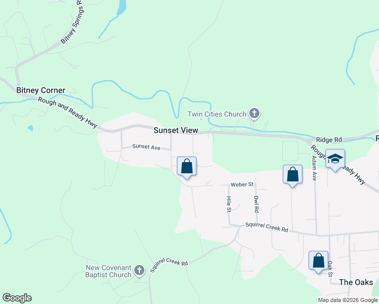 map of restaurants, bars, coffee shops, grocery stores, and more near 10078 Mills Road in Grass Valley