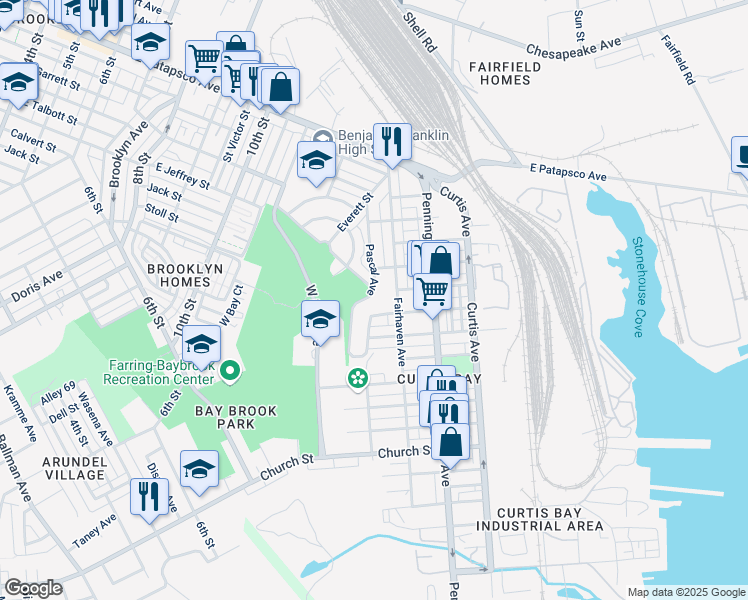 map of restaurants, bars, coffee shops, grocery stores, and more near 4109 Pascal Avenue in Baltimore