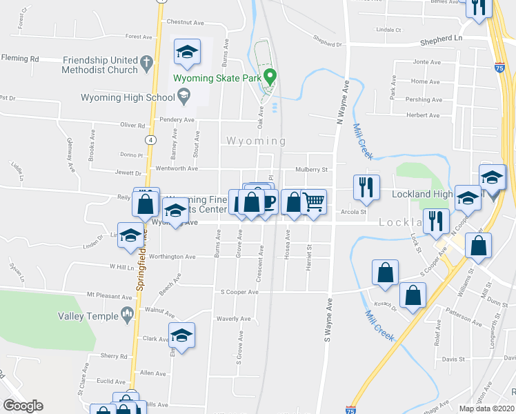 map of restaurants, bars, coffee shops, grocery stores, and more near 507 Wirtz Way in Cincinnati