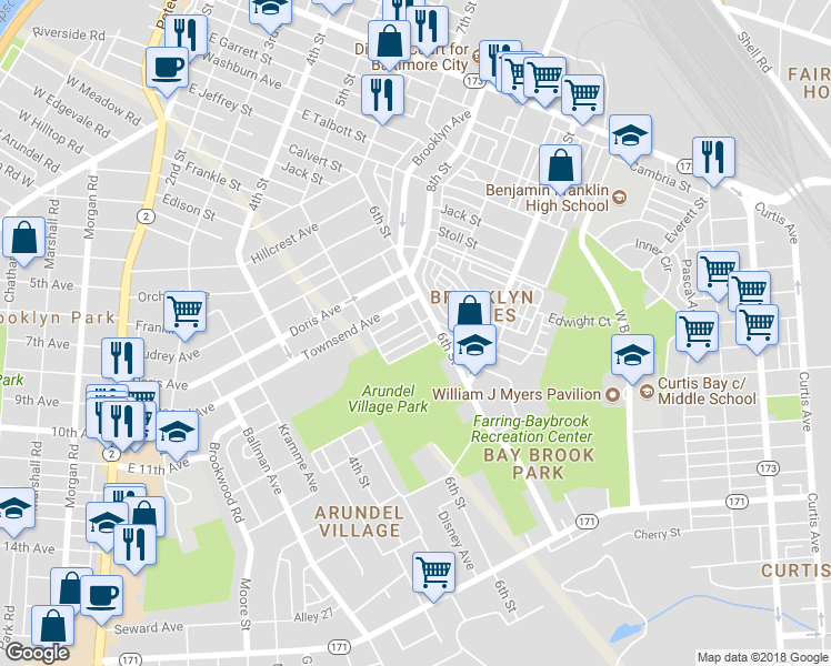 map of restaurants, bars, coffee shops, grocery stores, and more near 4107 Hague Avenue in Baltimore