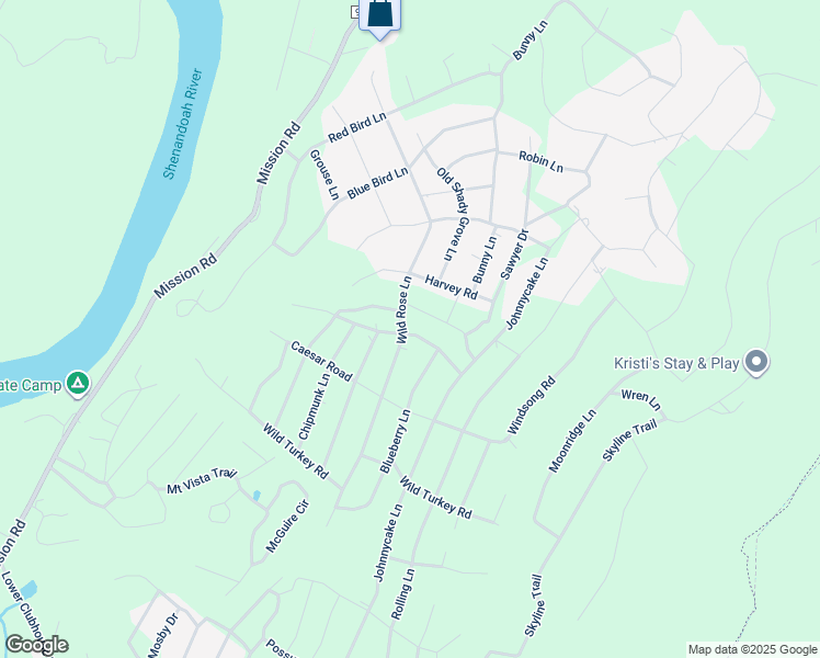 map of restaurants, bars, coffee shops, grocery stores, and more near 462 Wild Rose Lane in Harpers Ferry