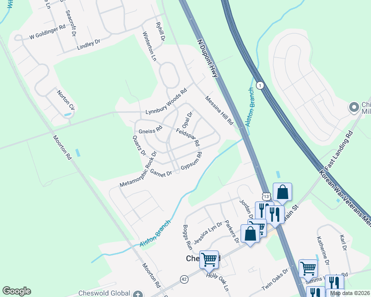 map of restaurants, bars, coffee shops, grocery stores, and more near 88 Slate Road in Dover