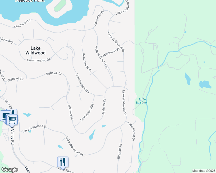 map of restaurants, bars, coffee shops, grocery stores, and more near 17874 Jayhawk Drive in Penn Valley
