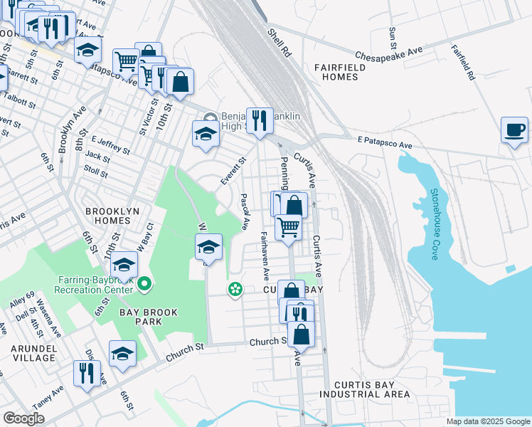 map of restaurants, bars, coffee shops, grocery stores, and more near 4001 Fairhaven Avenue in Baltimore