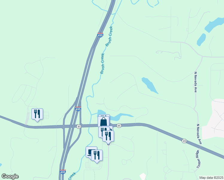 map of restaurants, bars, coffee shops, grocery stores, and more near 14617 Northwest 73rd Street in Parkville