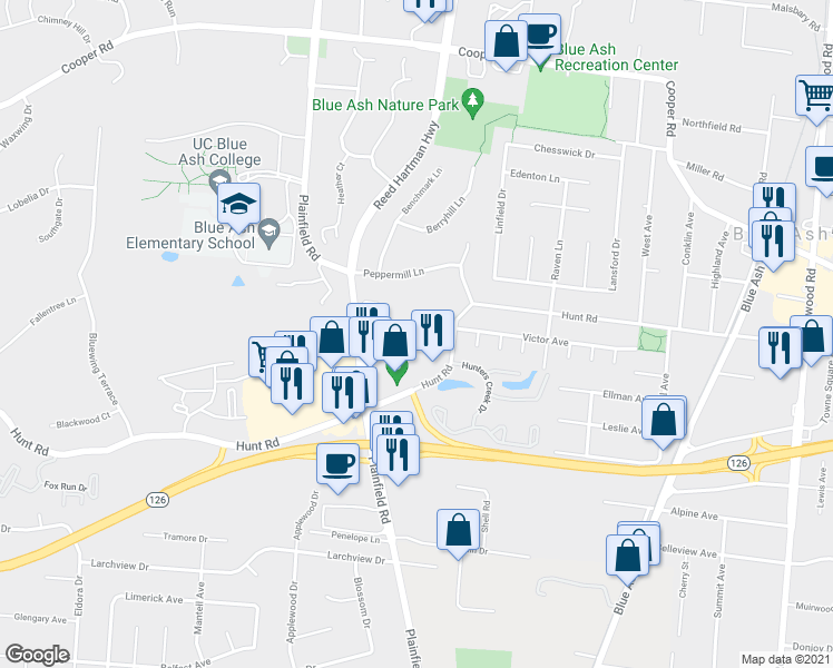 map of restaurants, bars, coffee shops, grocery stores, and more near 4229 Saint Andrews Place in Cincinnati