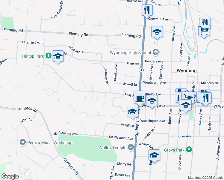 map of restaurants, bars, coffee shops, grocery stores, and more near 626 Glenway Avenue in Cincinnati