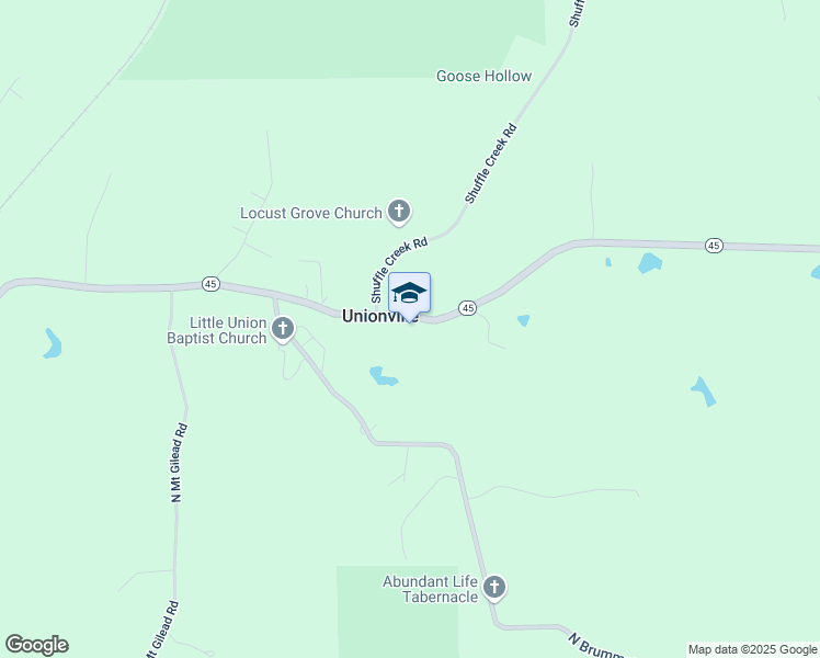 map of restaurants, bars, coffee shops, grocery stores, and more near 8144 East State Road 45 in Unionville