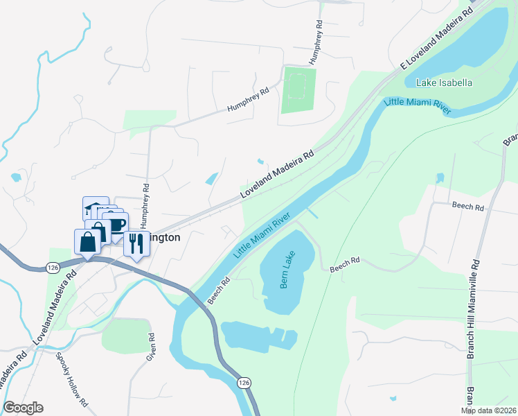 map of restaurants, bars, coffee shops, grocery stores, and more near 9134 Link Road in Loveland