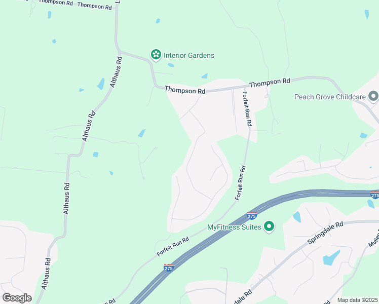 map of restaurants, bars, coffee shops, grocery stores, and more near 8047 Valley Crossing Drive in Cincinnati