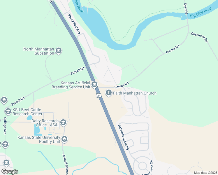 map of restaurants, bars, coffee shops, grocery stores, and more near 1669 Barnes Road in Manhattan