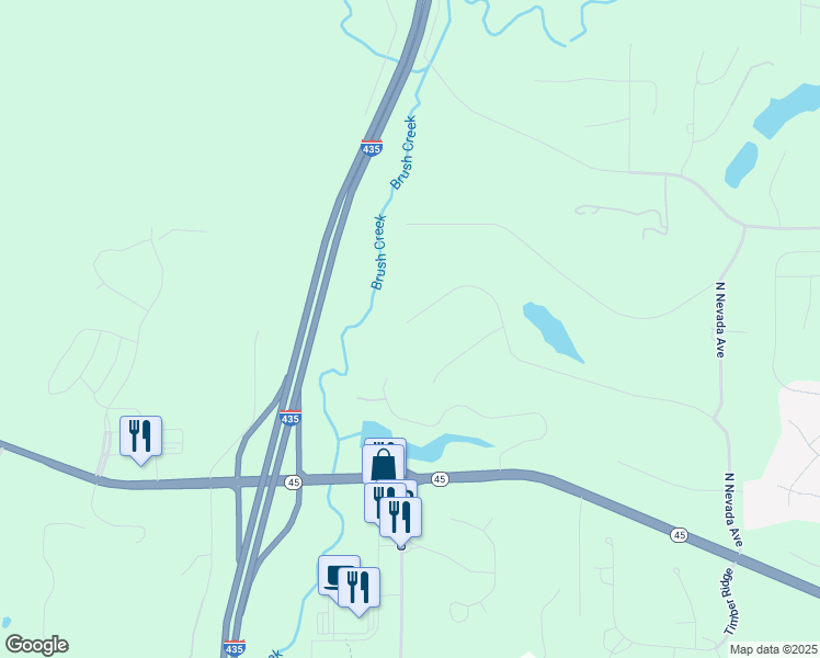 map of restaurants, bars, coffee shops, grocery stores, and more near 14617 Northwest 73rd Street in Parkville