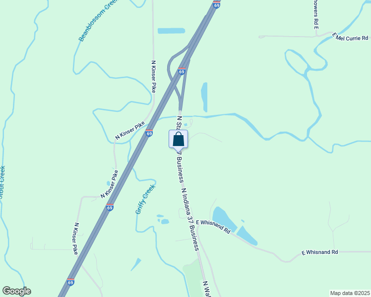map of restaurants, bars, coffee shops, grocery stores, and more near 5256 North State Road 37 Business in Bloomington