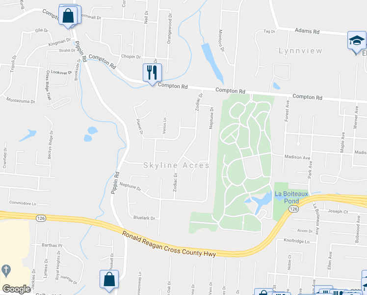 map of restaurants, bars, coffee shops, grocery stores, and more near 8789 Zodiac Drive in Cincinnati