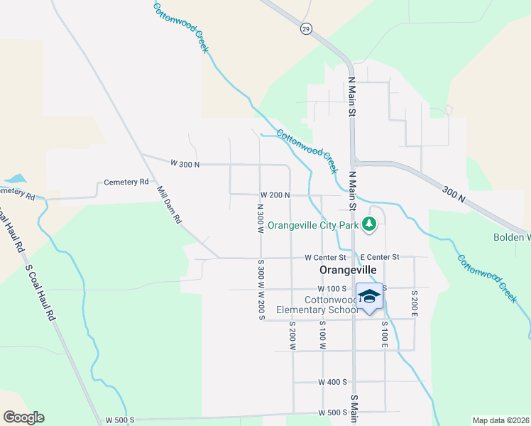 map of restaurants, bars, coffee shops, grocery stores, and more near 140 North 300 West in Orangeville