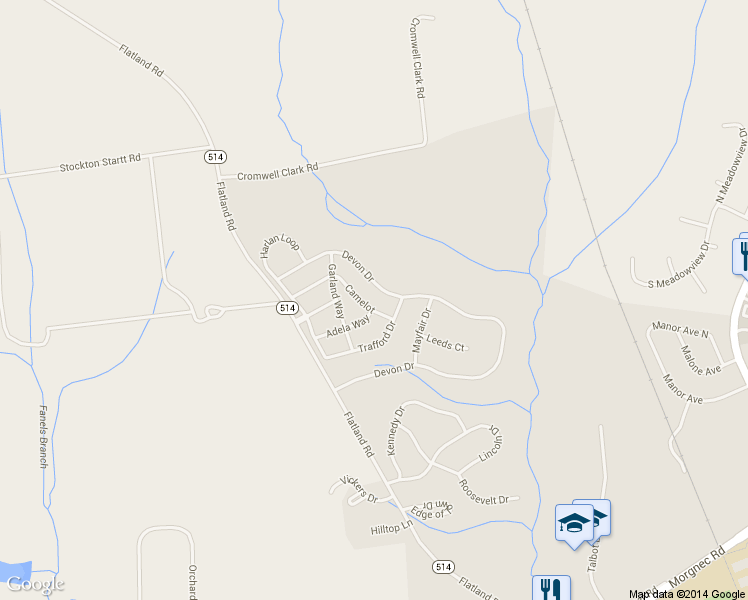 map of restaurants, bars, coffee shops, grocery stores, and more near 214 Camelot Dr in Chestertown