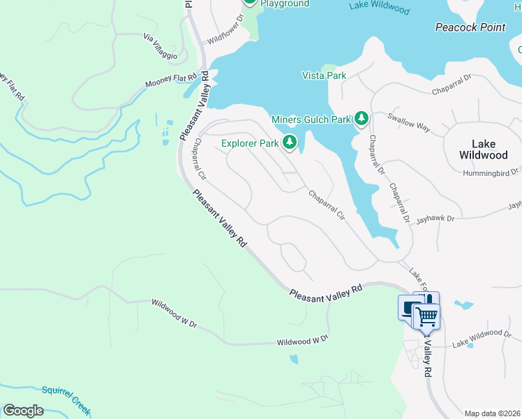 map of restaurants, bars, coffee shops, grocery stores, and more near 20546 Chaparral Circle in Penn Valley