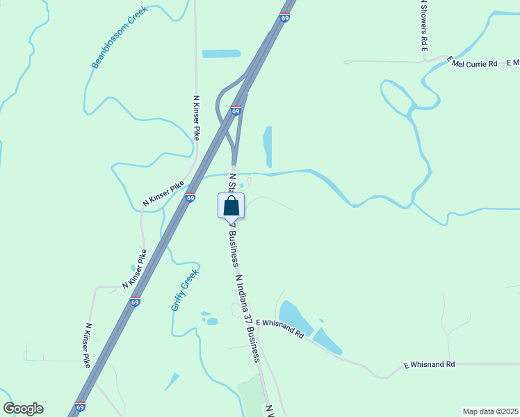 map of restaurants, bars, coffee shops, grocery stores, and more near 5256 North State Road 37 Business in Bloomington
