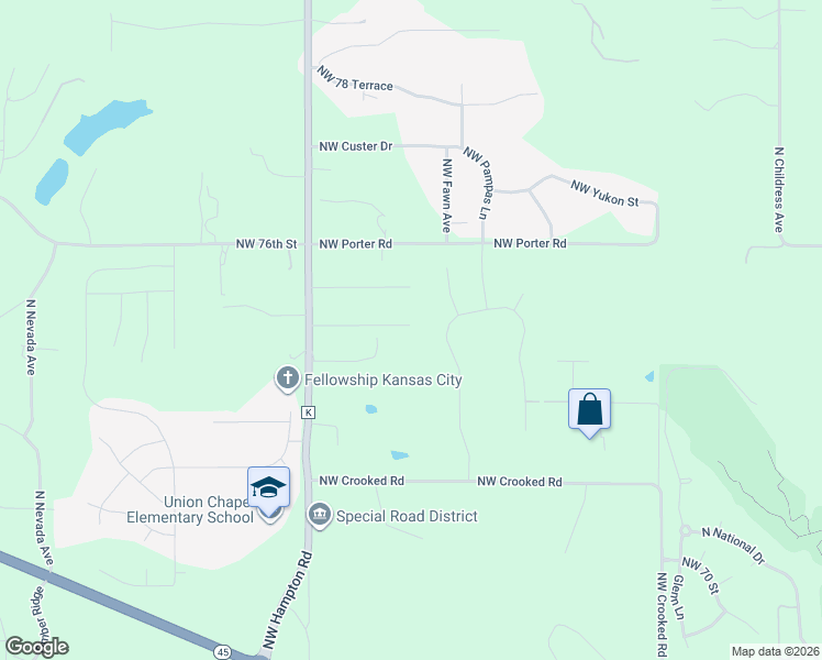 map of restaurants, bars, coffee shops, grocery stores, and more near 12719 Northwest Matton Lane in Parkville