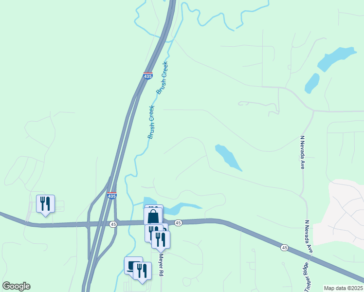 map of restaurants, bars, coffee shops, grocery stores, and more near 14510 Northwest 73rd Street in Parkville