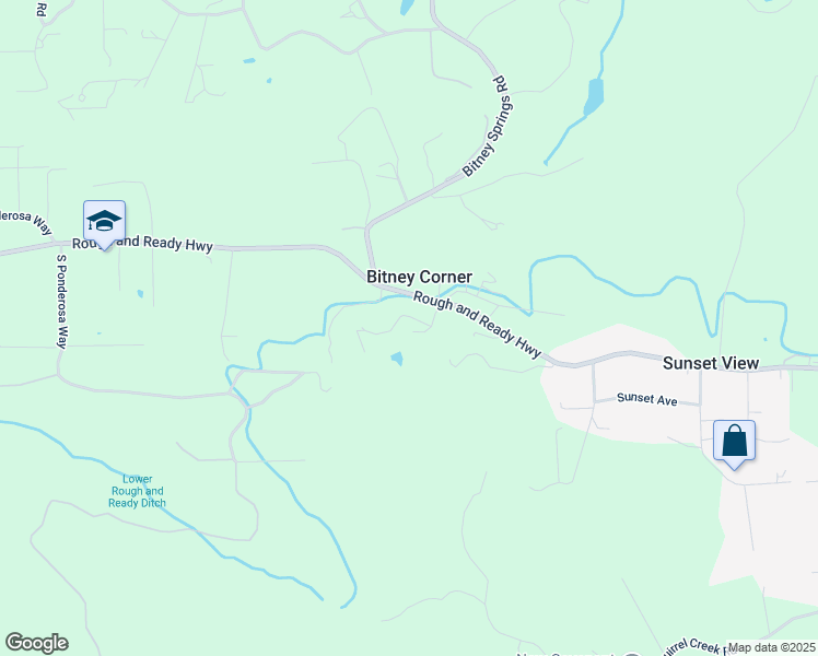 map of restaurants, bars, coffee shops, grocery stores, and more near 12655 Rough and Ready Hwy in Grass Valley