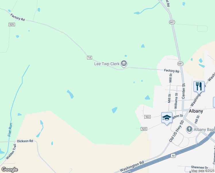 map of restaurants, bars, coffee shops, grocery stores, and more near 4741 Factory Road in Albany