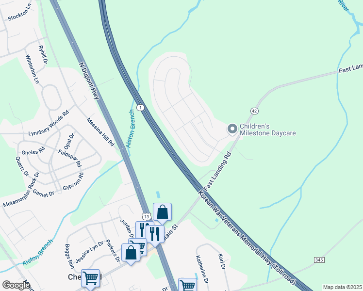 map of restaurants, bars, coffee shops, grocery stores, and more near 217 Harvest Grove Trail in Dover