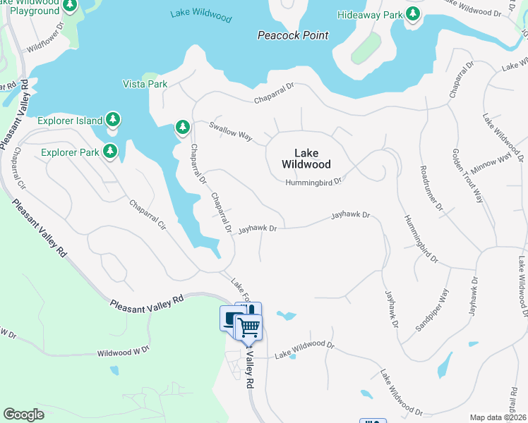 map of restaurants, bars, coffee shops, grocery stores, and more near 11798 Warbler Way in Penn Valley