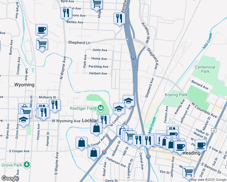 map of restaurants, bars, coffee shops, grocery stores, and more near 302 Westview Avenue in Cincinnati