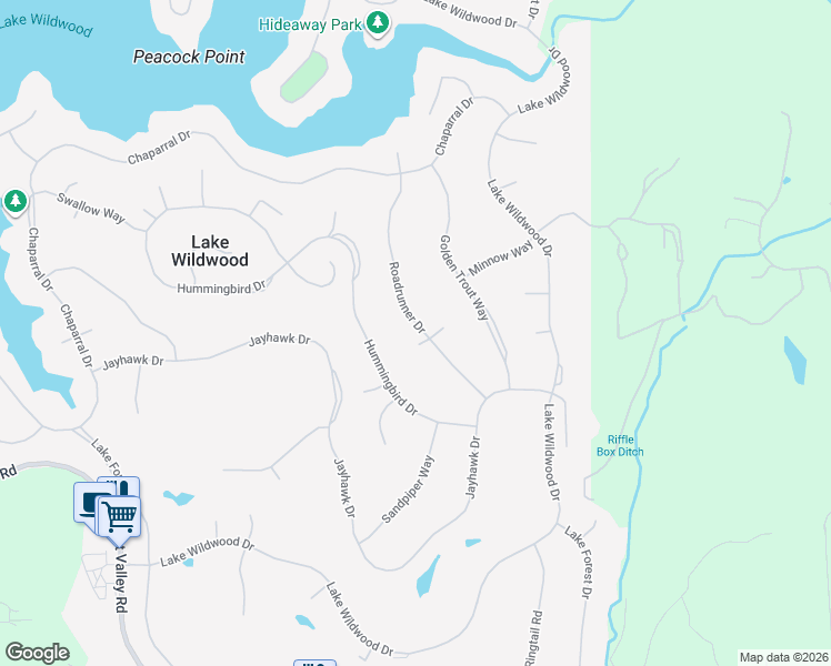 map of restaurants, bars, coffee shops, grocery stores, and more near 12804 Roadrunner Drive in Penn Valley