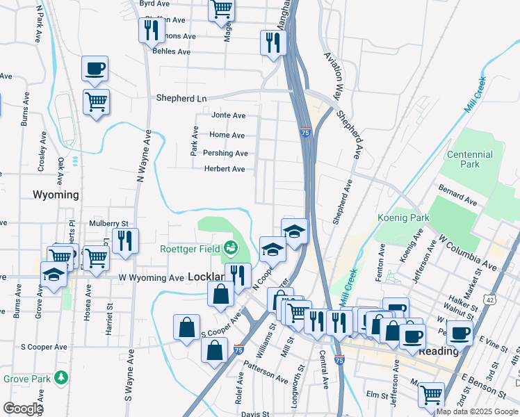 map of restaurants, bars, coffee shops, grocery stores, and more near 302 Westview Avenue in Cincinnati