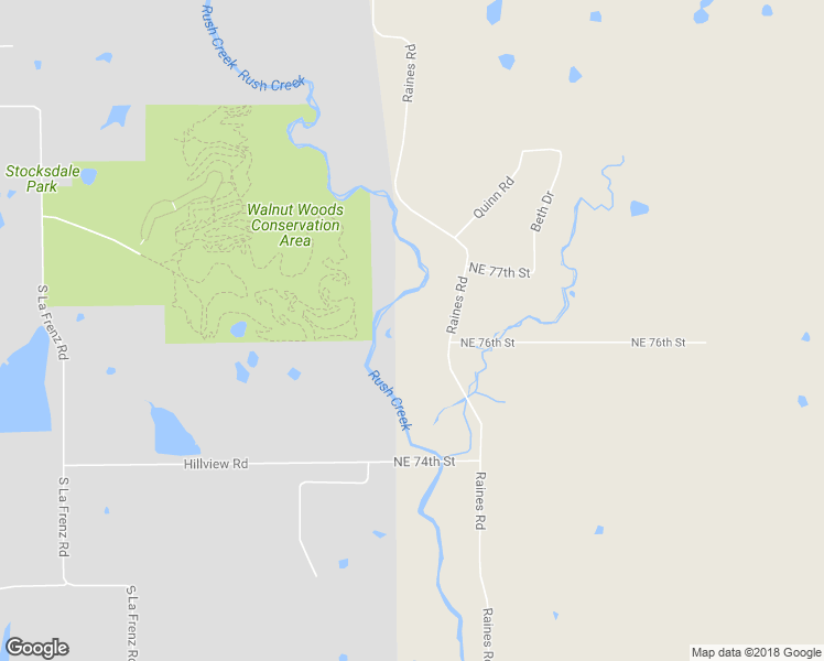 map of restaurants, bars, coffee shops, grocery stores, and more near 7522 Raines Road in Liberty