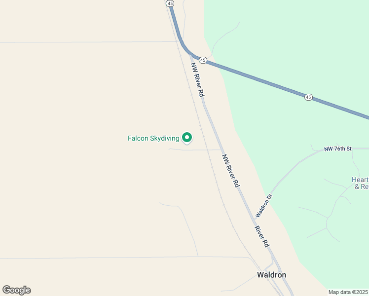 map of restaurants, bars, coffee shops, grocery stores, and more near 7620 Northwest River Road in Waldron