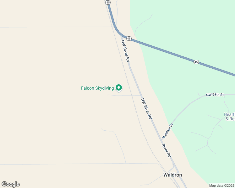 map of restaurants, bars, coffee shops, grocery stores, and more near 7620 Northwest River Road in Waldron