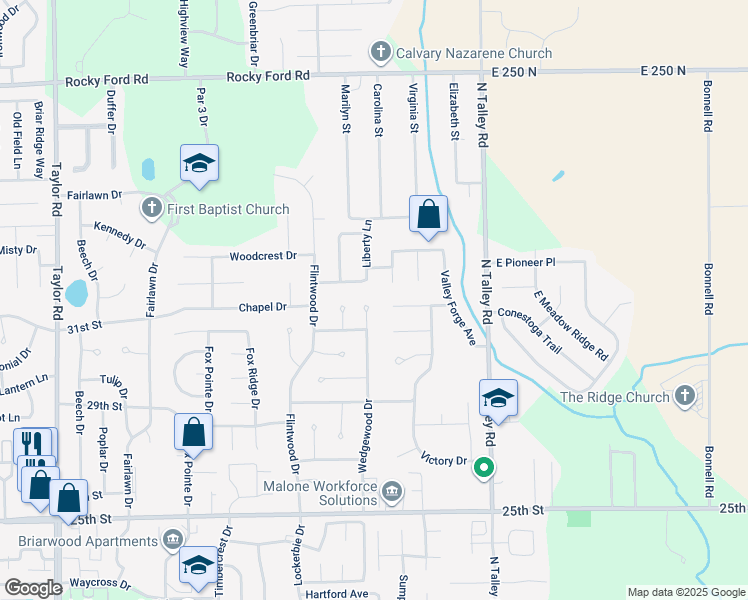 map of restaurants, bars, coffee shops, grocery stores, and more near 3140 Wedgewood Court in Columbus