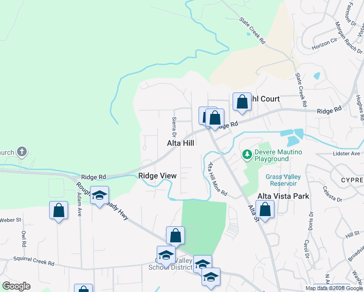 map of restaurants, bars, coffee shops, grocery stores, and more near in Alta Hill