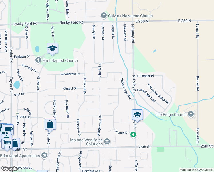 map of restaurants, bars, coffee shops, grocery stores, and more near 5110 Montpelier Court in Columbus
