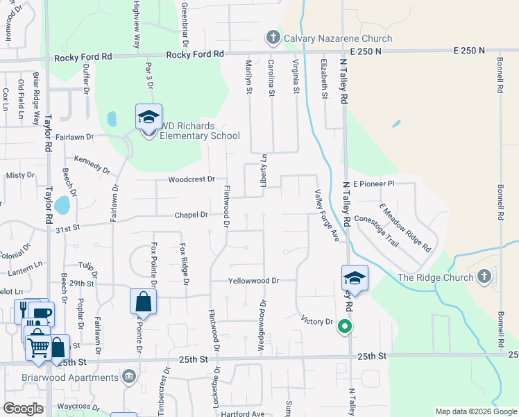 map of restaurants, bars, coffee shops, grocery stores, and more near 3140 Wedgewood Court in Columbus