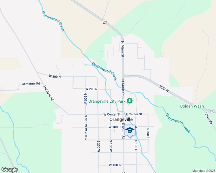 map of restaurants, bars, coffee shops, grocery stores, and more near 130 West 200 North in Orangeville