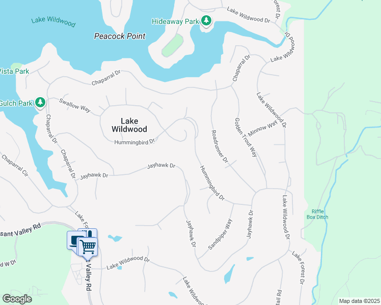 map of restaurants, bars, coffee shops, grocery stores, and more near 18321 Hummingbird Drive in Penn Valley