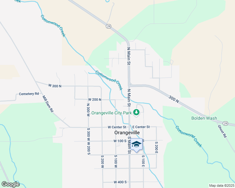 map of restaurants, bars, coffee shops, grocery stores, and more near 130 West 200 North in Orangeville