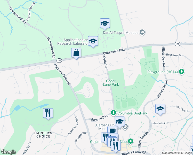 map of restaurants, bars, coffee shops, grocery stores, and more near 5043 Southern Star Terrace in Columbia