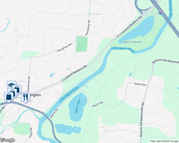 map of restaurants, bars, coffee shops, grocery stores, and more near 9247 Link Road in Loveland